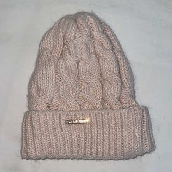 Michael Kors Accessories - Michael Kors Pink Cable Knit Beanie